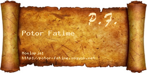 Potor Fatime névjegykártya